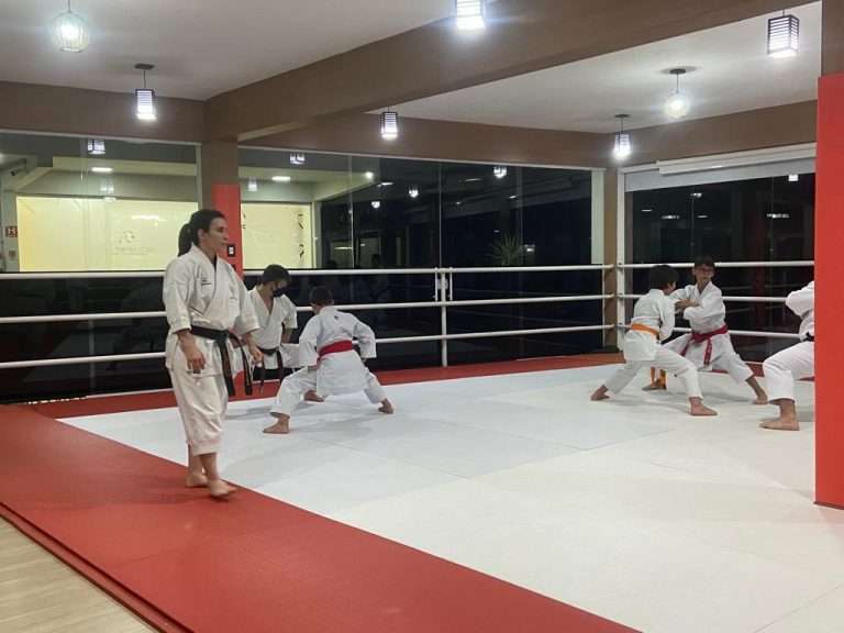 Renbukan Brasil - Escola de Artes Marciais - Cotia - São Paulo - Aula de Karate Shotokan - Sensei Francisco Santiago - Sensei Barbara Belafronte