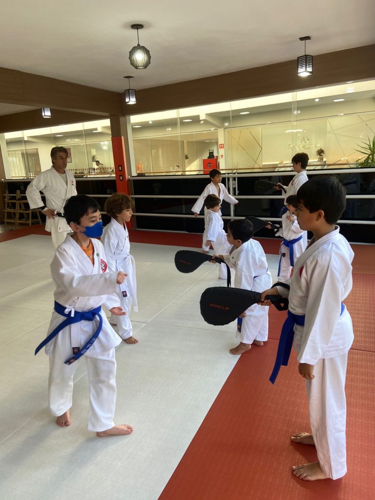 Aula de karate Infantil - Renbukan Brasil - Escola de Artes Marciais japonesas - Cotia - São Paulo - Sensei Roberto Nascimento