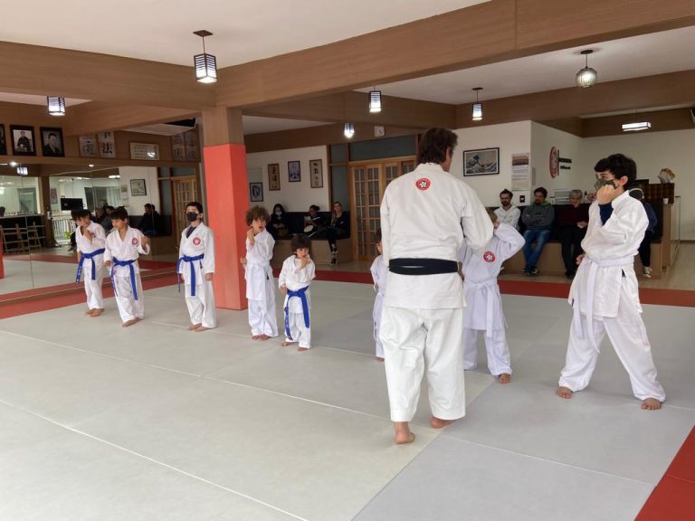 Aula de karate Infantil - Renbukan Brasil - Escola de Artes Marciais japonesas - Cotia - São Paulo - Sensei Roberto Nascimento