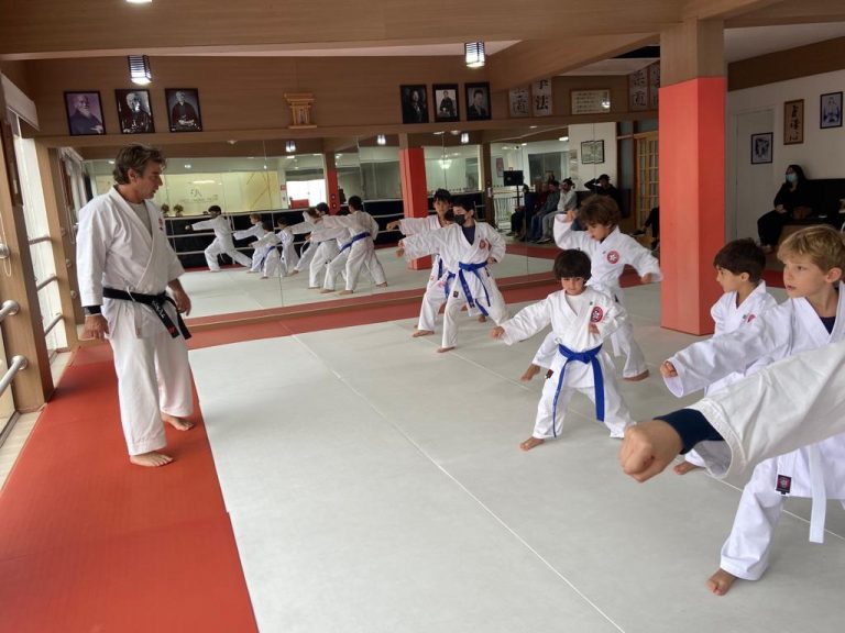 Aula de karate Infantil - Renbukan Brasil - Escola de Artes Marciais japonesas - Cotia - São Paulo - Sensei Roberto Nascimento