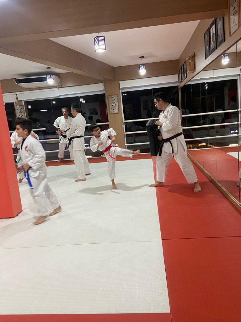 Aula de Karate em Cotia - Renbukan Brasil - Escola de Artes Marciais - Sensei Francisco Santiago - Karateca Arthur Duarte -
