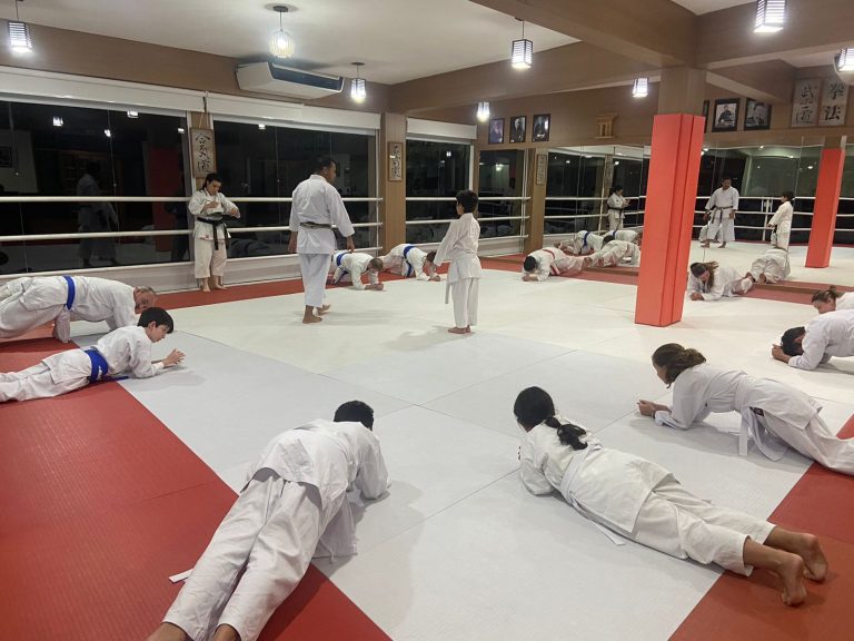 Aula de Karate para crianças - Renbukan Brasil - Escola de Artes Marciais Japonesas - Sensei Francisco Santiago - Sensei bárbara Belafronte - Karate Shotokan