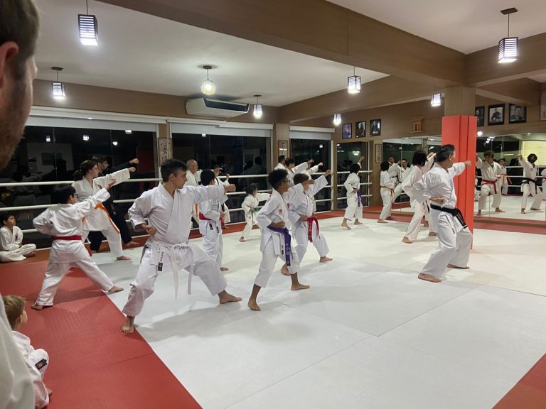 Aulas de Karate - Sensei Francisco Santiago - Renbukan Brasil - Escola de Artes Marciais Japonesas - Fiorella Bonaguro - Yago Seto