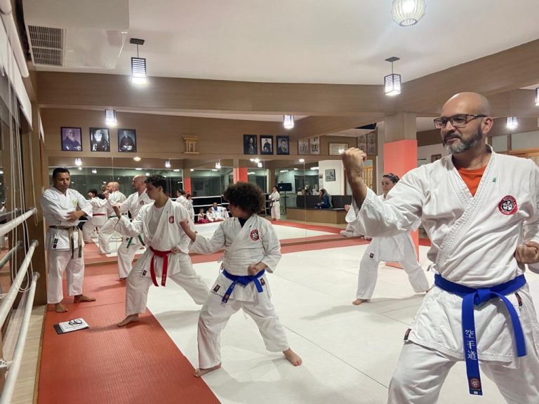 Aula de Karate - Renbukan Brasil - Escola de Artes Marciais Japonesas - Sensei Francisco Santiago - Cotia - São Paulo