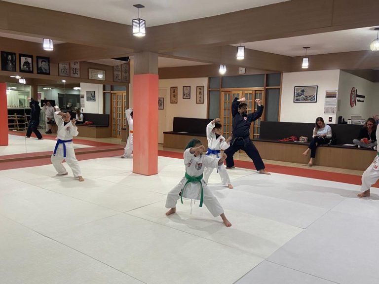 Aula de Karate - Renbukan Brasil - Escola de Artes Marciais Japonesas - Sensei Francisco Santiago - Fiorella Bonaguro - Cotia - São Paulo