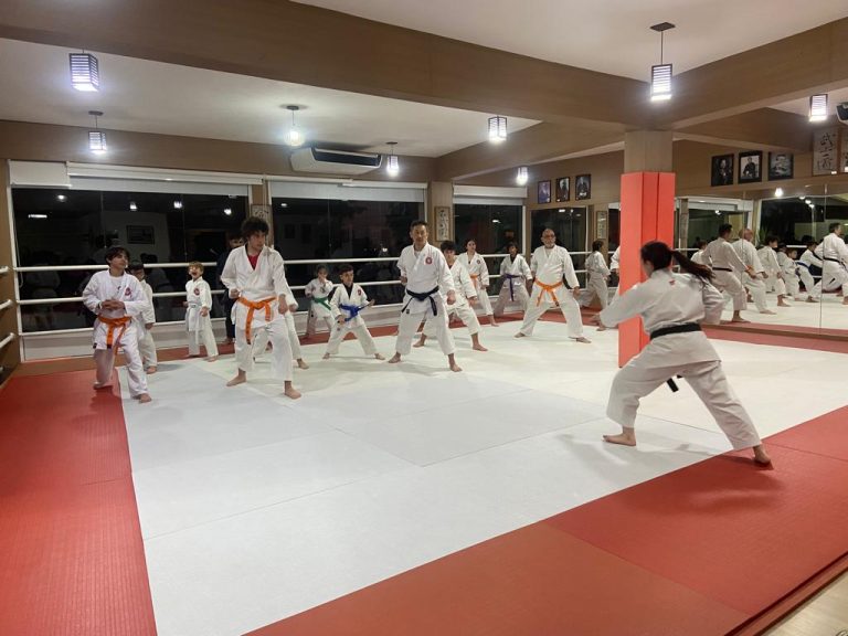 Aulas de karate-do na Renbukan Brasil - Escola de Artes Marciais Japonesas - Cotia - São Paulo - Sensei Francisco Santiago - fiorella Bonaguro - Barbara Belafronte