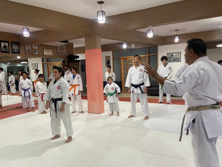 Aula de Karate Shotokan - Sensei Francisco Santiago - Renbukan Brasil - Escola de Artes Marciais Japonesas - Cotia - São Paulo - Bárbara Belafronte - Fiorella Bonaguro- Yago Seto