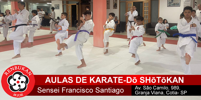 Aula de karate Shotokan - Sensei Francisco Santiago - Cotia - SP