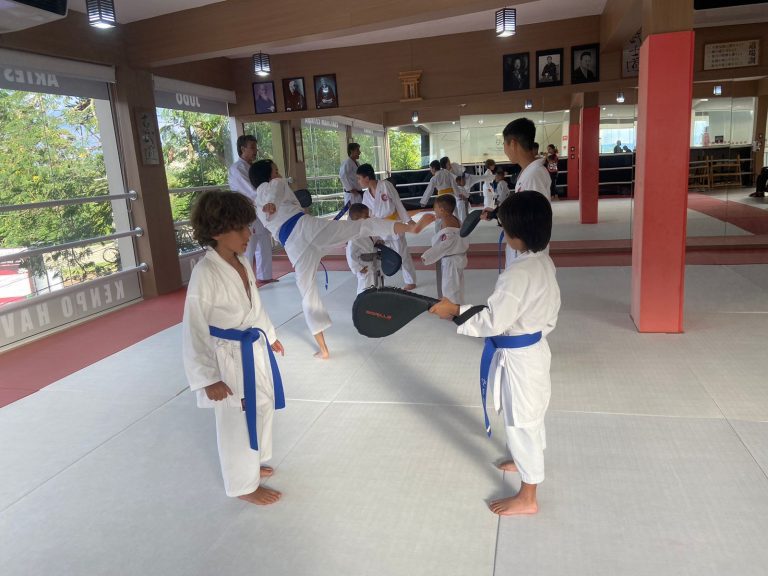 Aula de karate infantil - Sensei Roberto Nacimento - Renbukan Brasil - Escola de Artes Marciais Japonesas - Cotia - São Paulo