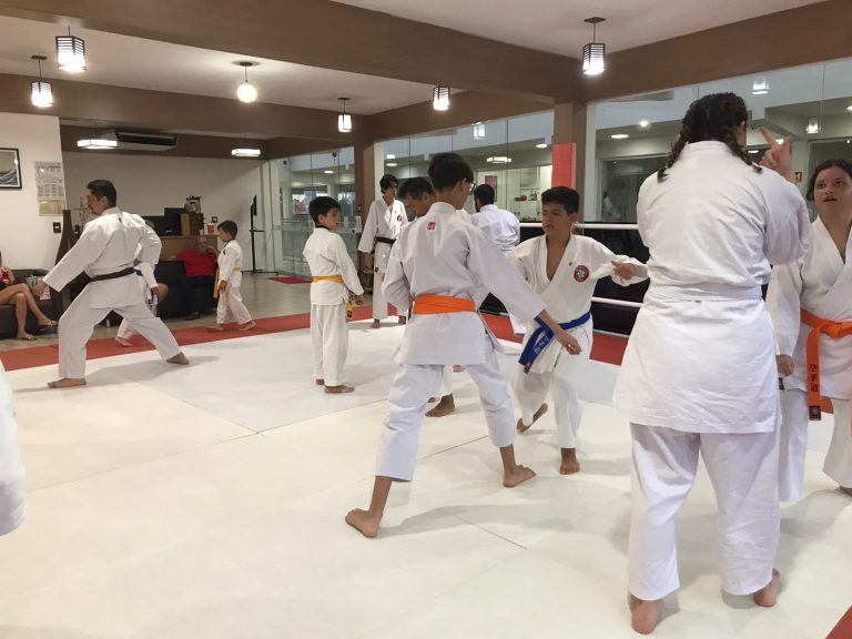 Aulas de Karate Shotokan - Sensei Francisco Santiago - Renbukan Brasil - Escola de artes Marciais Japonesas - Cotia - São Paulo - Sensei Barbara Belafronte - Arthur Duarte (1)