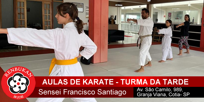 Aulas de Karate da Turma de tarde - Sensei Francisco Santiago - Cotia - SP