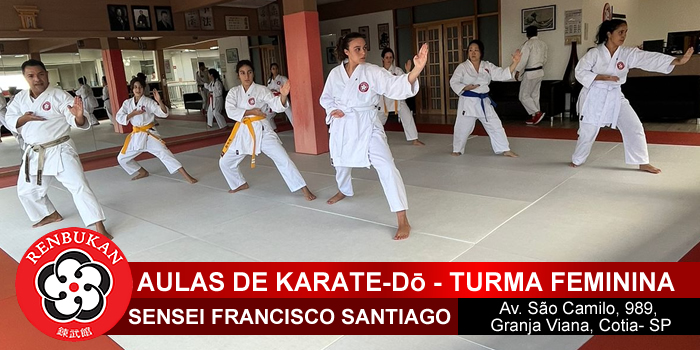 Aula de Karate Feminino - Renbukan Brasil - Cotia, Vargem Grande Paulista, Carapicuíba - SP