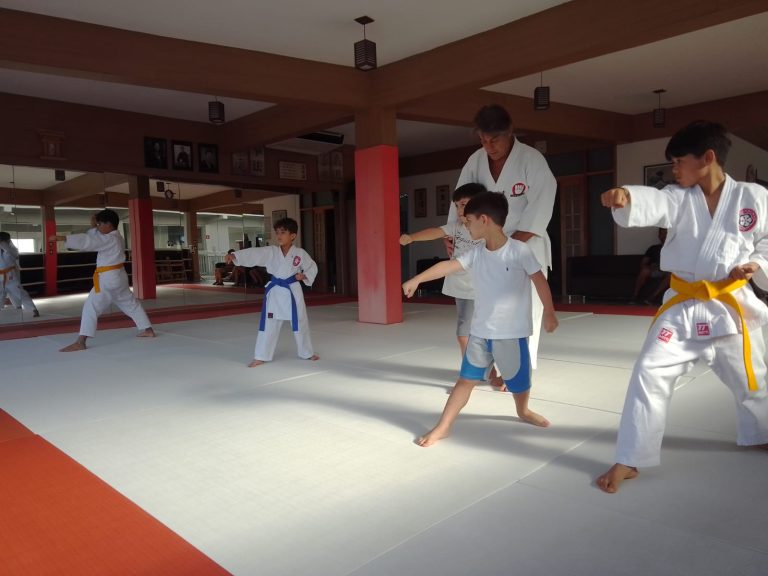 Aula de Karate - turmas Infantis - Sensei Roberto Nascimento - Escola Renbukan Brasil - Residencial Park, Cotia, São Paulo