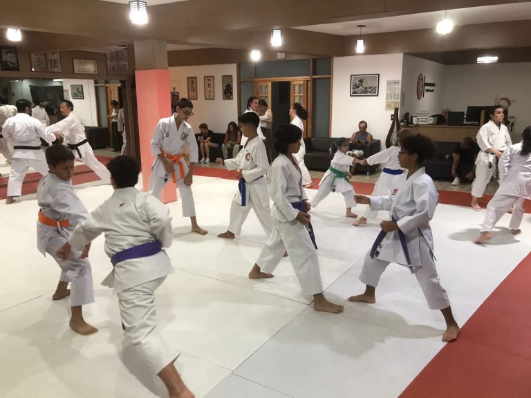 Aulas de 21 de Março de 2023 - Karate Shotokan - Sensei Francisco Santiago - Renbukan Brasil - Escola de Artes Marciais Japonesas - Cotia - São Paulo - Yago Seto - Fiorella Bonaguro